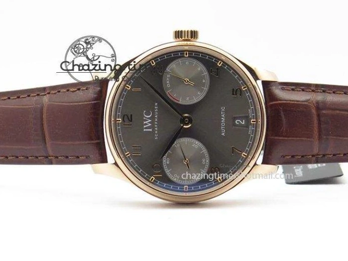 MIROTIME 1219 Unisex Portuguese Real PR RG IW500702 ZF 1:1 Best Edition On Brown Leather Strap A52010 V 7303
